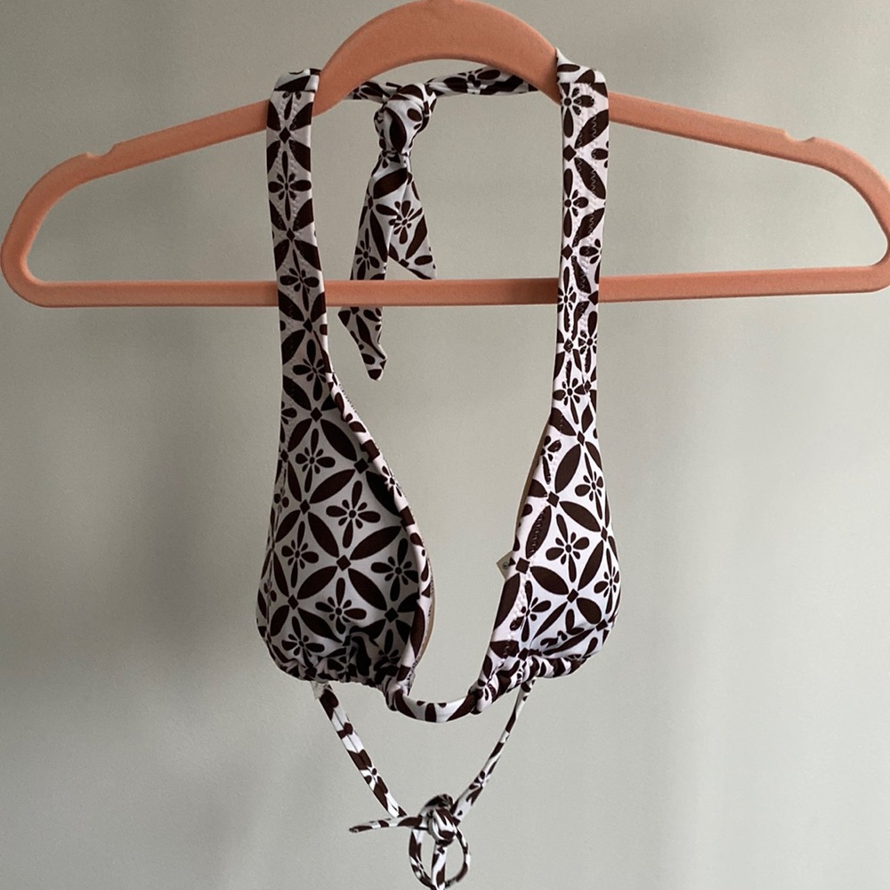 Bathing suit top piece!! White and Brown